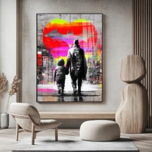 Quadro Batman & Filho – Arte Urbana Emocional