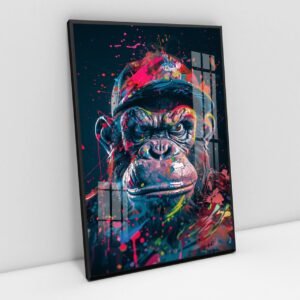 Quadro Gorila Street Art – Arte Urbana Moderna Colorida