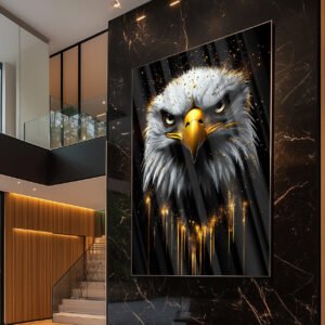Quadro Águia Dourada – Arte Luxo e Poder